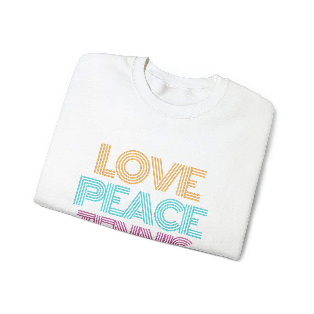 Unisex Heavy Blend™ Crewneck Sweatshirt LOVE PEACE TENNIS **FREE SHIPPING in December