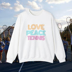 Load image into Gallery viewer, Unisex Heavy Blend™ Crewneck Sweatshirt LOVE PEACE TENNIS **FREE SHIPPING in December